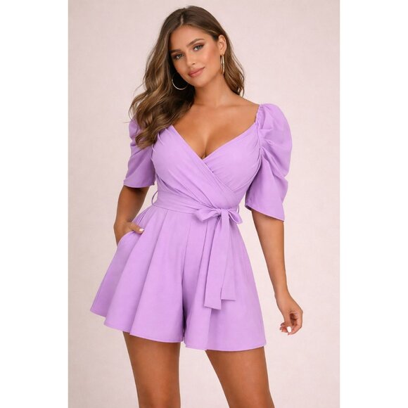 DO+BE Pants - Do+Be Women's Lilac Pastel Purple Butterfly Sleeve Mini Romper, NWT, Sz S